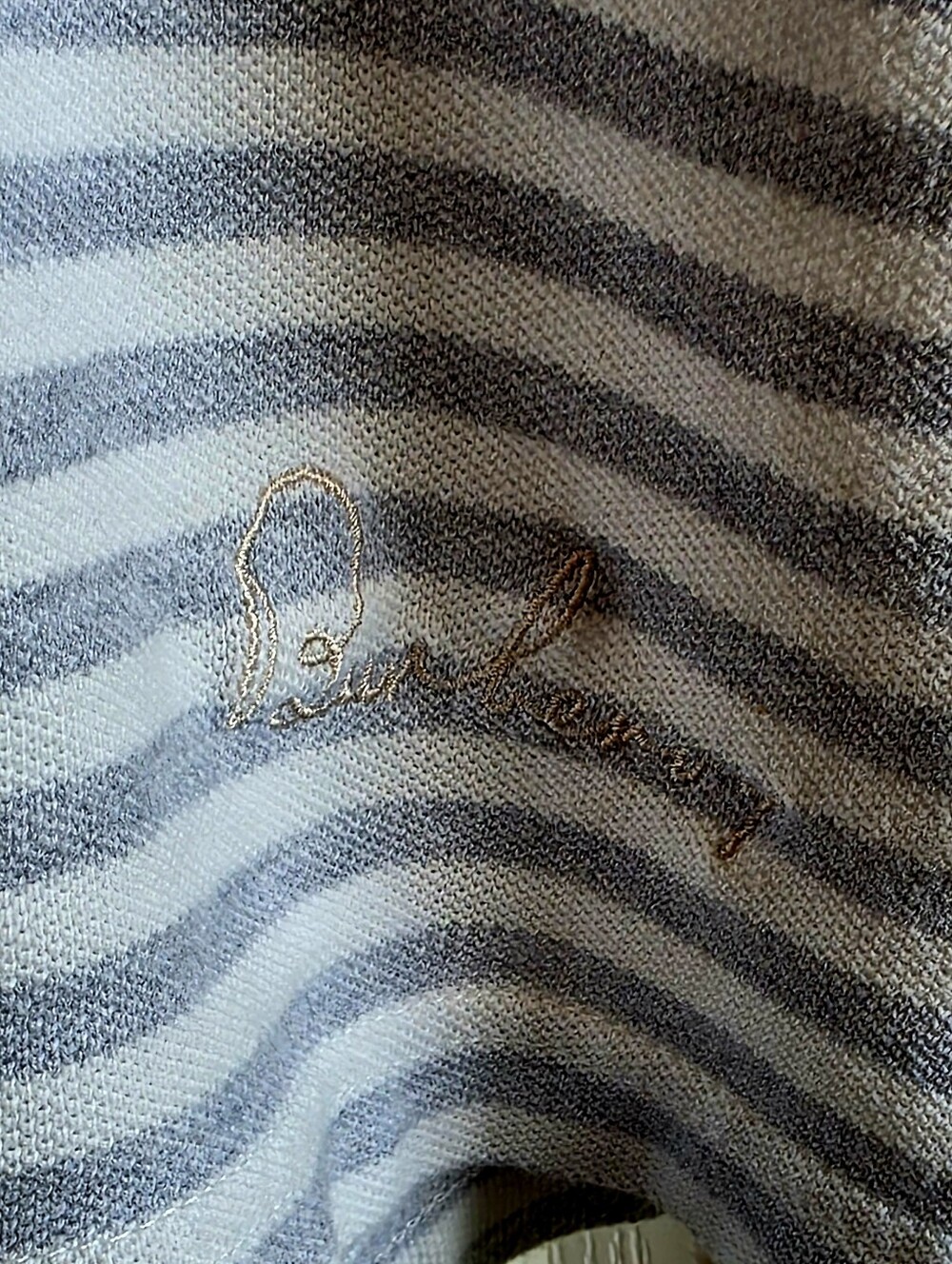 Burberry London Men's XL Short-Sleeve Polo Shirt in Light Blue and White Stripes